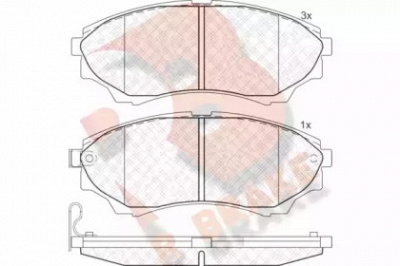 R BRAKE rb1822 -  Комплект тормозных колодок, дисковый тормоз